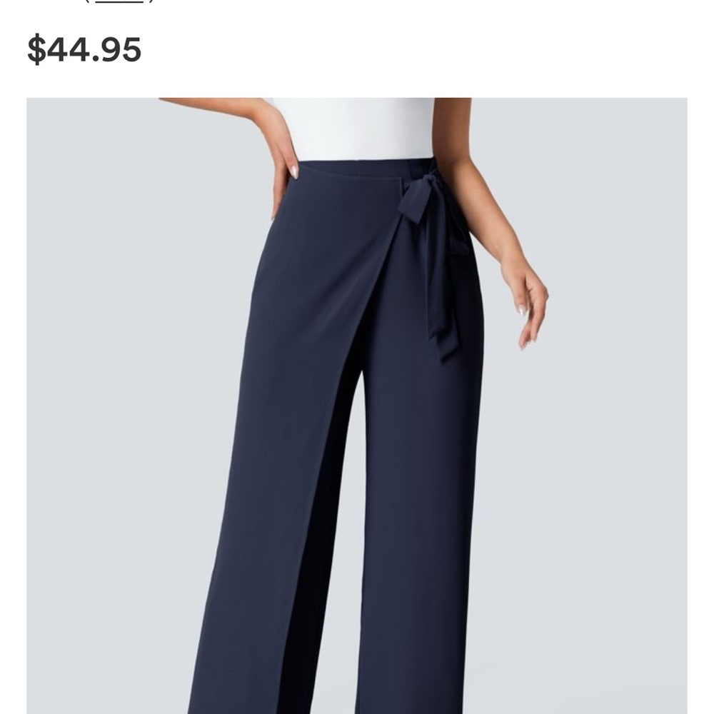 Halara Flex™ High Waisted Tie Side Wide Leg Work Pants Size Small - Picture 3 of 6